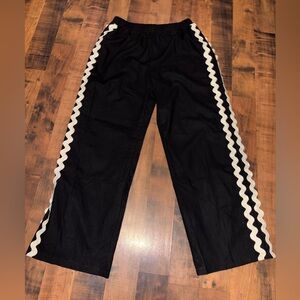 Black Pants White Zigzag Trim Ric rack
